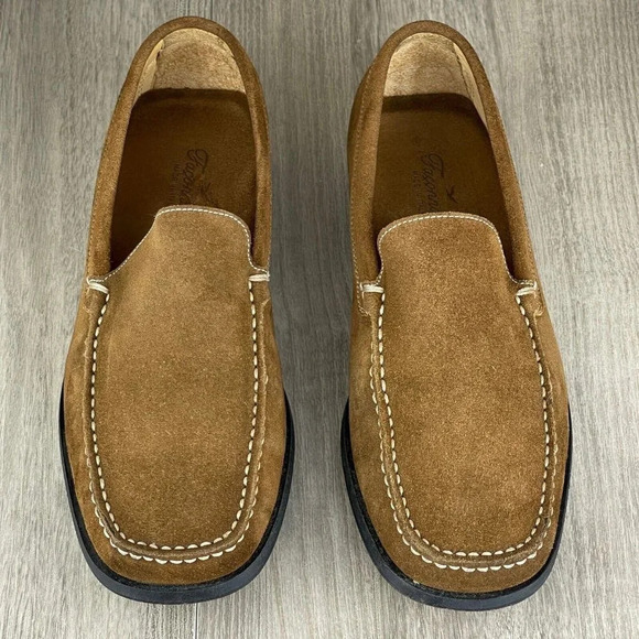 Faconnable Shoes Mens Size 7/40 Moccasin Slip On Driving Loafers Suede Brown - Picture 5 of 11